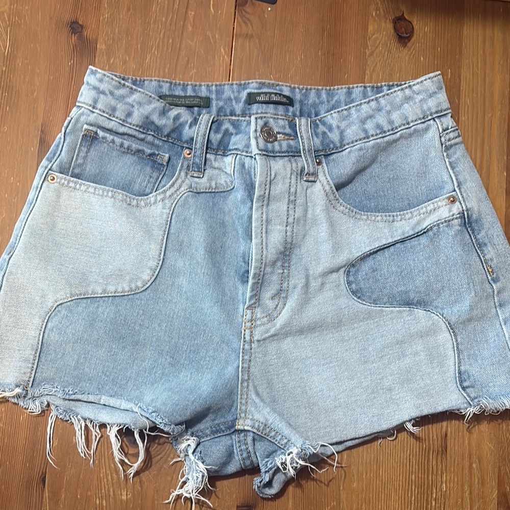 Wild Fable Blue Jean Shorts High-Waisted Distressed